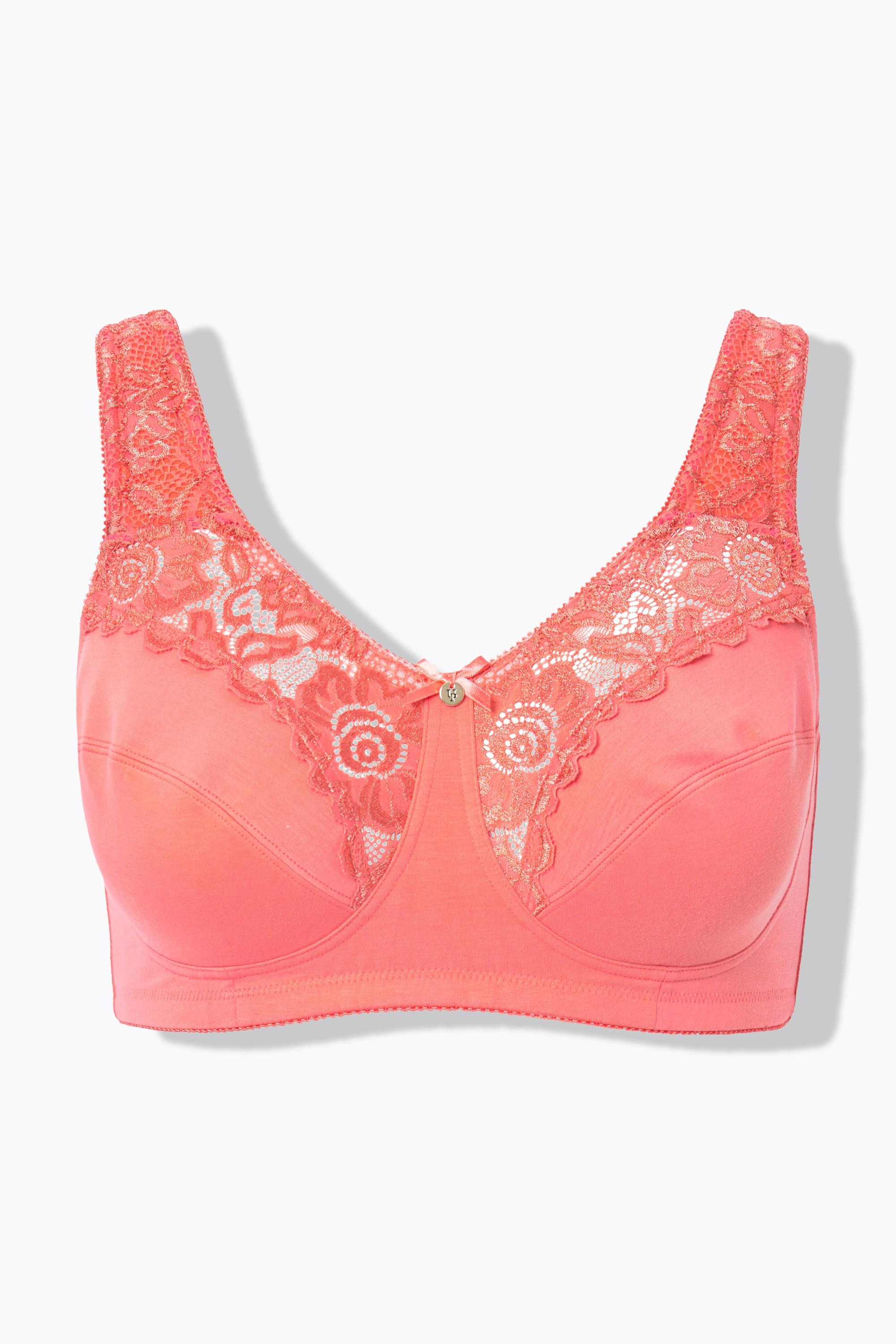 Ulla Popken  Reggiseno sostenitivo modello Kelly senza ferretto con pizzo e coppa C-E 