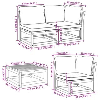 VidaXL set salotto da giardino Legno di acacia  