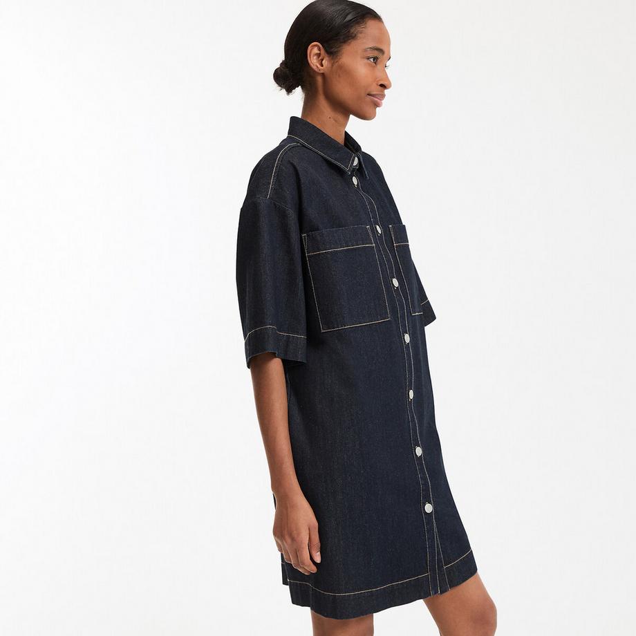 La Redoute Collections Abito Camicia Corto Maniche Corte in Denim  