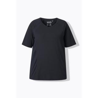 Ulla Popken T-shirt fonctionnel à séchage rapide col V manches courtes  