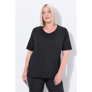 Ulla Popken T-shirt fonctionnel à séchage rapide col V manches courtes  