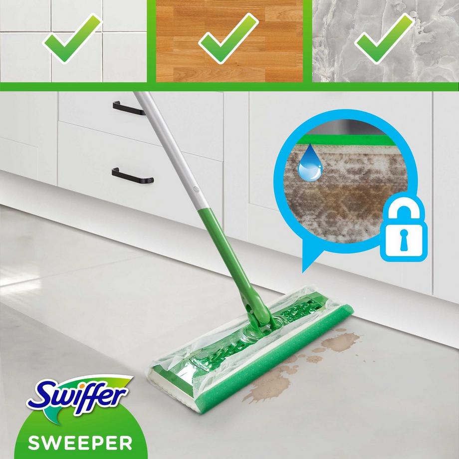 Swiffer  Kit de démarrage pour balayeuse 1 Vadrouille de nettoyage, humide 