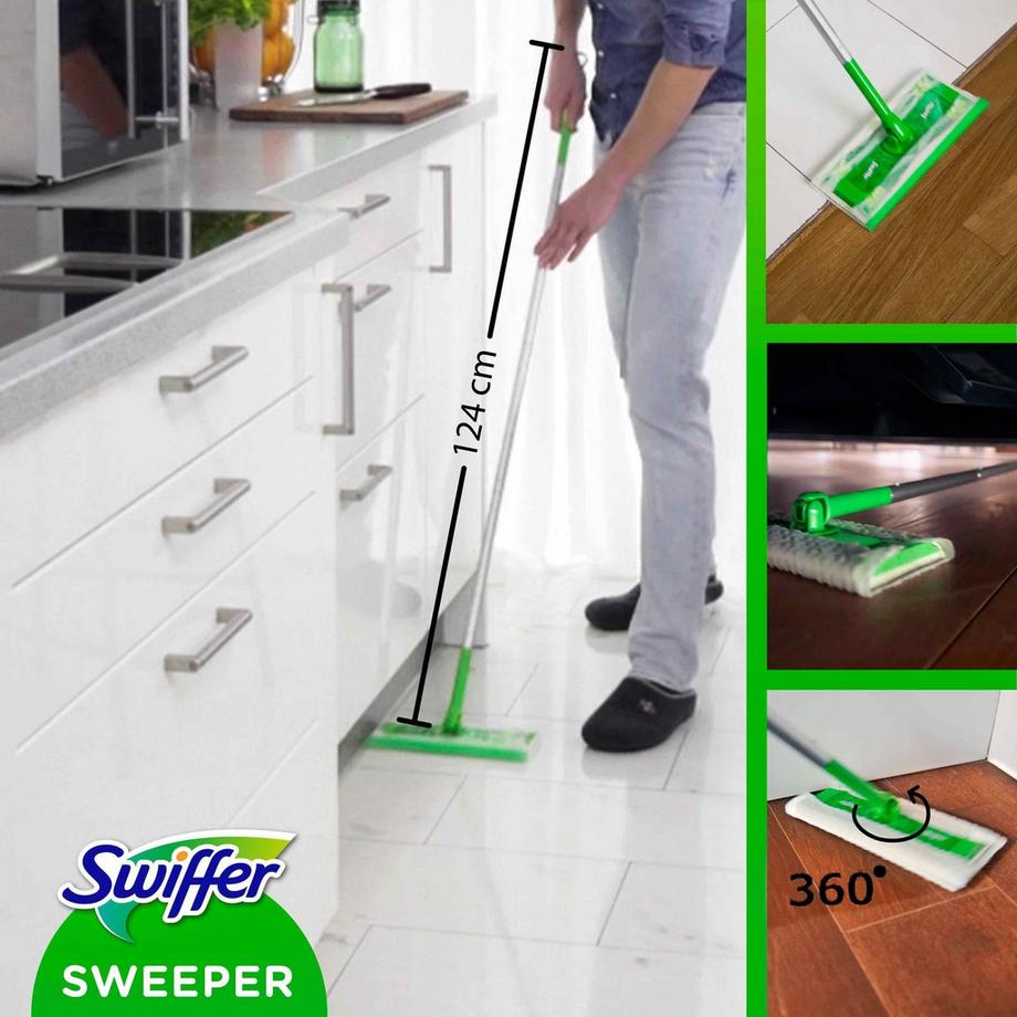 Swiffer  Kit de démarrage pour balayeuse 1 Vadrouille de nettoyage, humide 