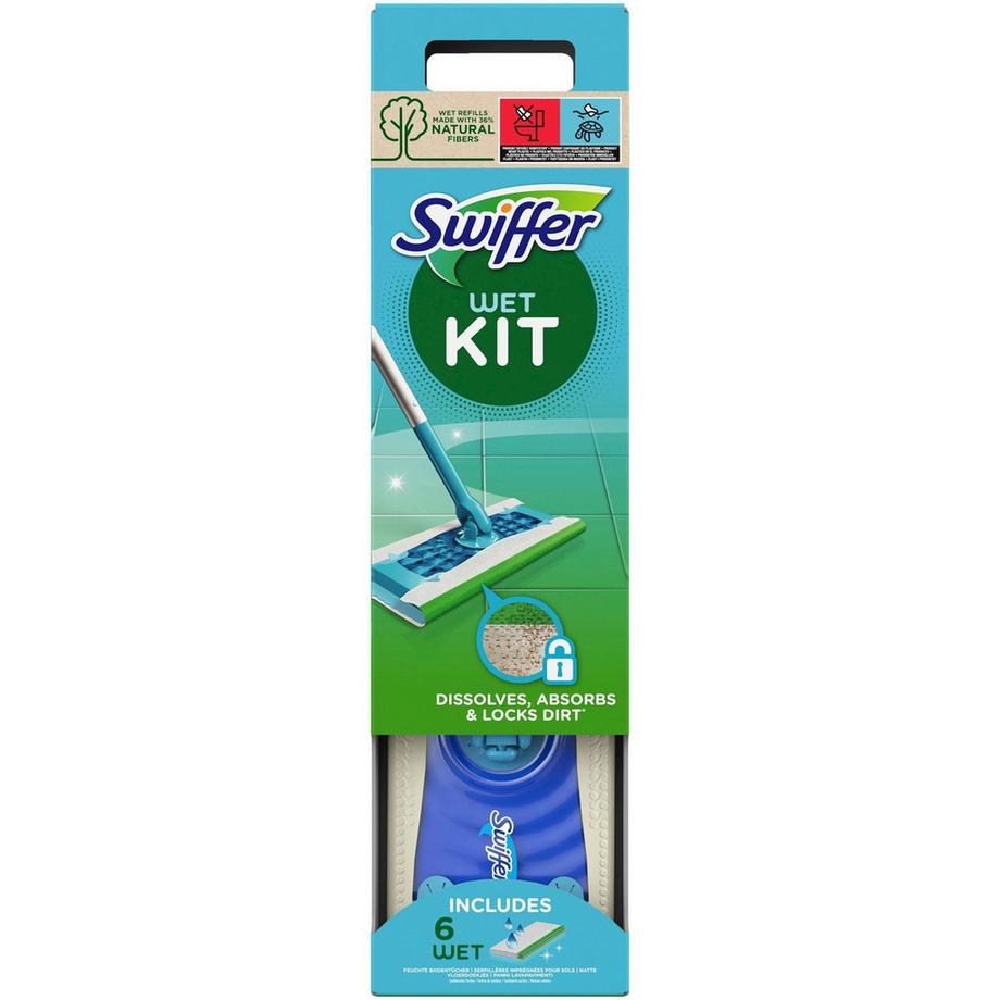 Swiffer  Kit de démarrage pour balayeuse 1 Vadrouille de nettoyage, humide 