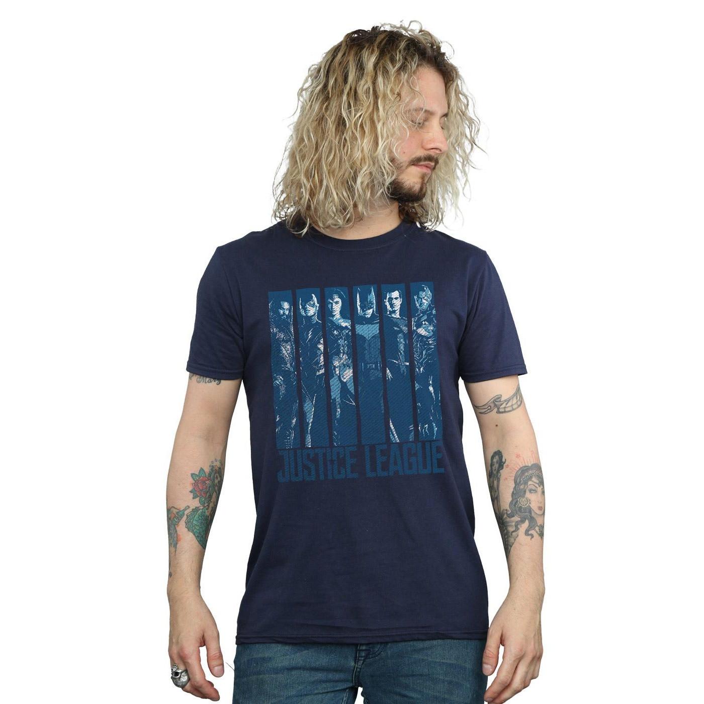 DC COMICS  Tshirt JUSTICE LEAGUE MOVIE DOUBLE INDIGO 