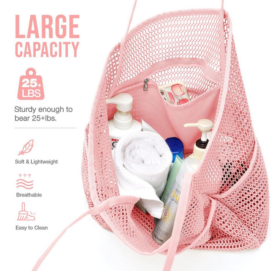 Only-bags.store Grand sac de plage pliable en maille avec poches  