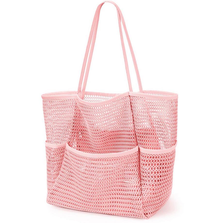 Only-bags.store Grand sac de plage pliable en maille avec poches  