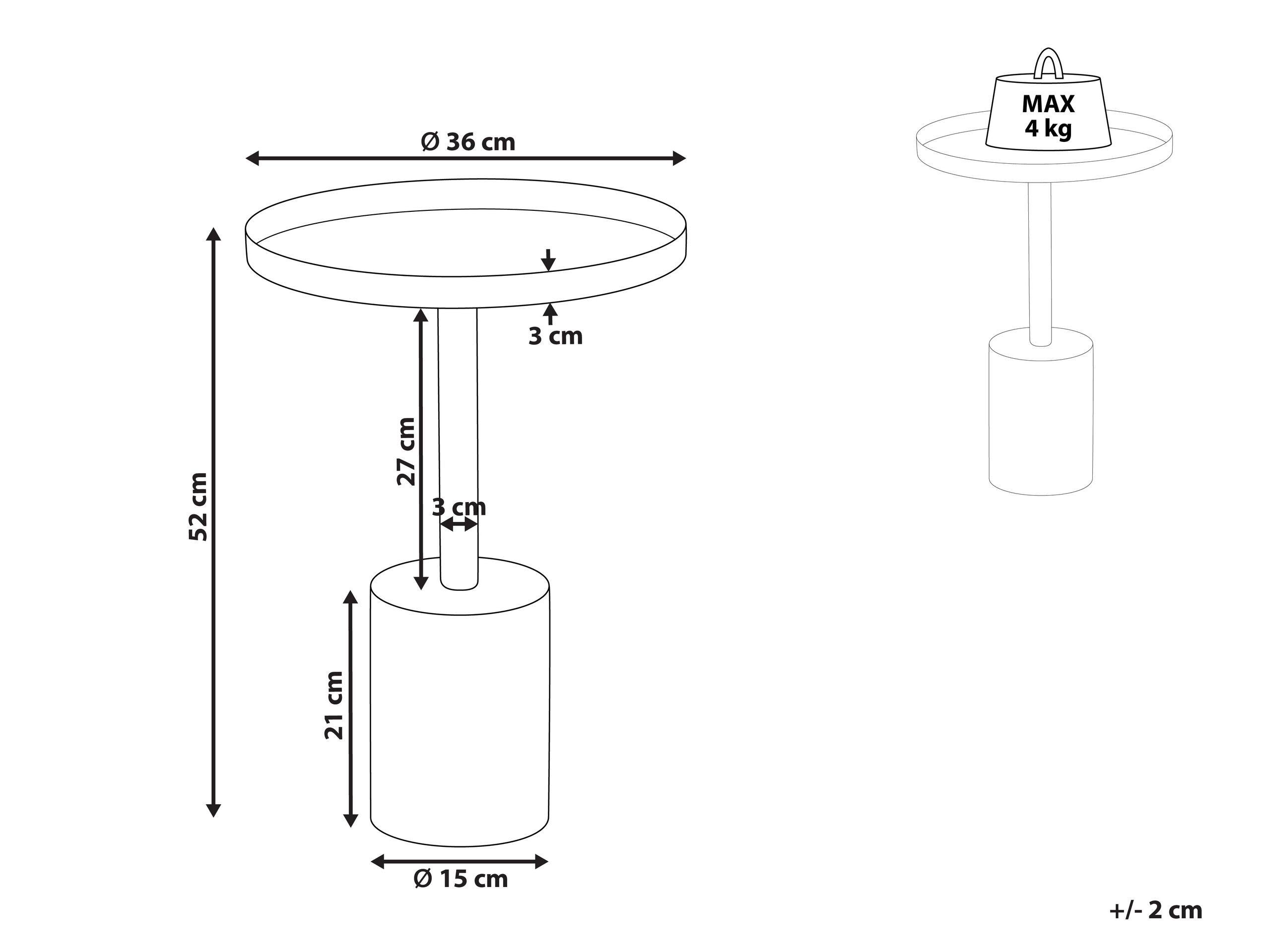 Beliani Tavolino en Ferro Glamour CAMELO  