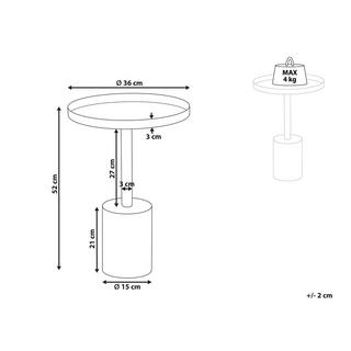 Beliani Tavolino en Ferro Glamour CAMELO  