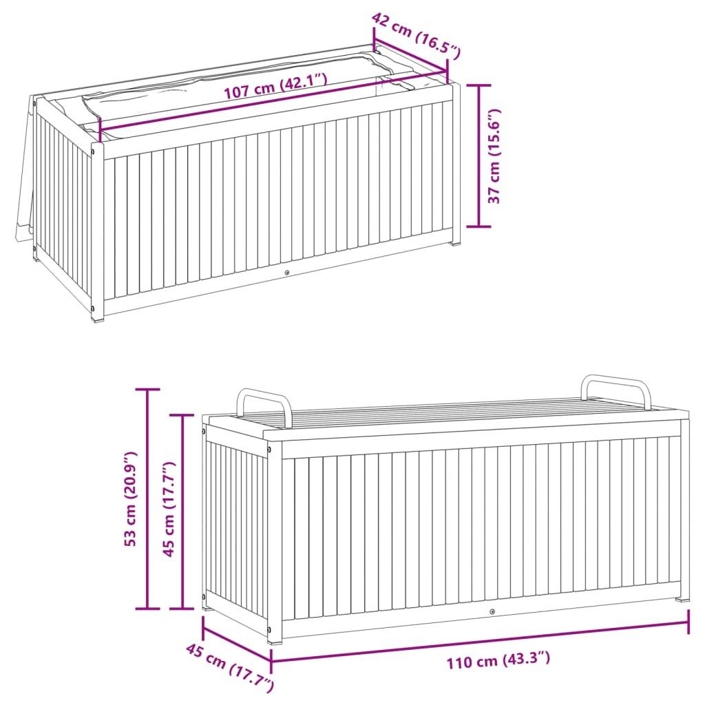 VidaXL Boîte à coussins bois d'acacia  