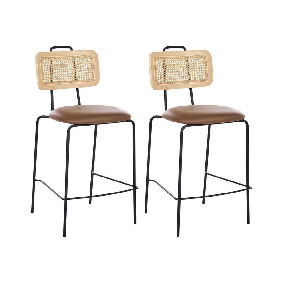Lot de 2 chaises de bar en Cuir PU  ADELANTO