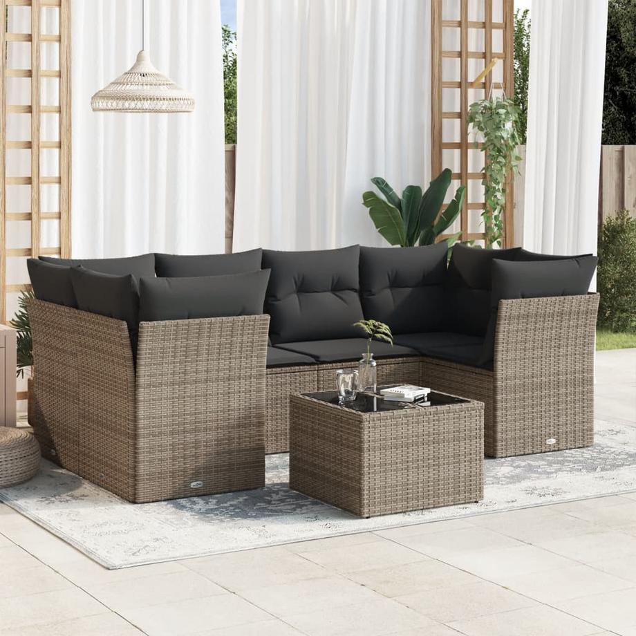 VidaXL set divano da giardino Polirattan  