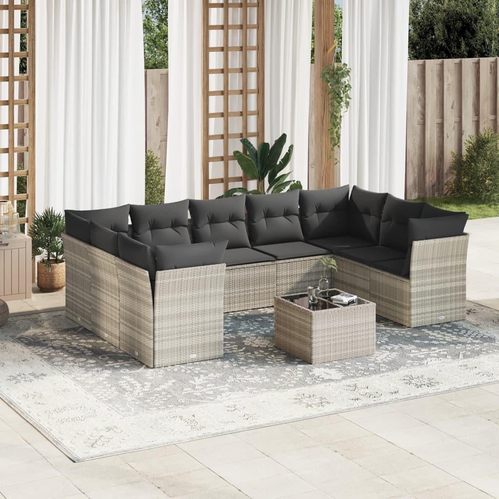 VidaXL set divano da giardino Polirattan  