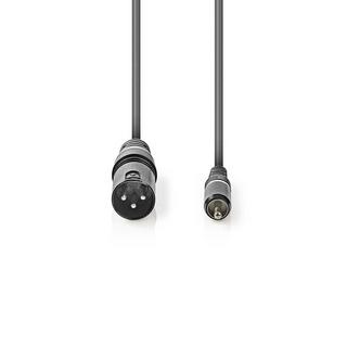 Nedis  Cavo audio sbilanciato | XLR 3 pin maschio | RCA maschio | Nichelato | 1,50 m | Rotondo | PVC | Grigio scuro | Custodia in cartone 