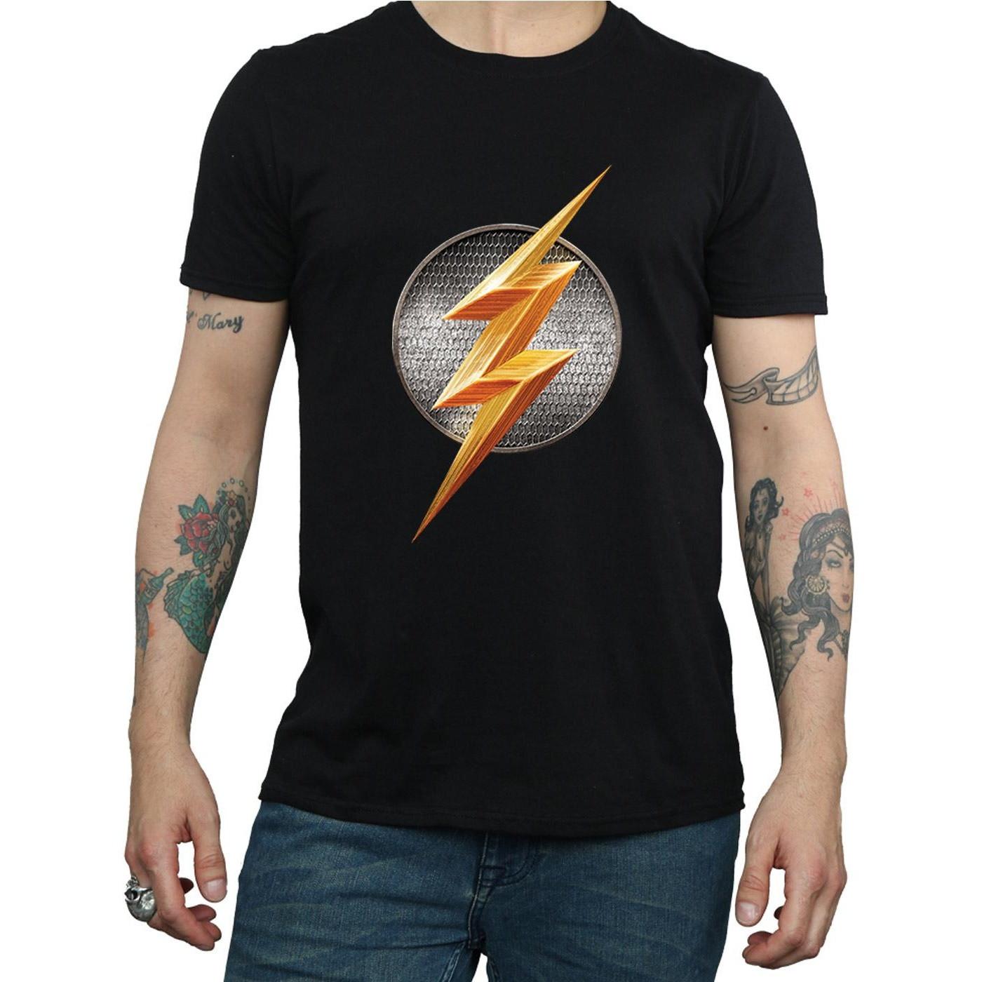 DC COMICS  Tshirt JUSTICE LEAGUE MOVIE FLASH EMBLEM 