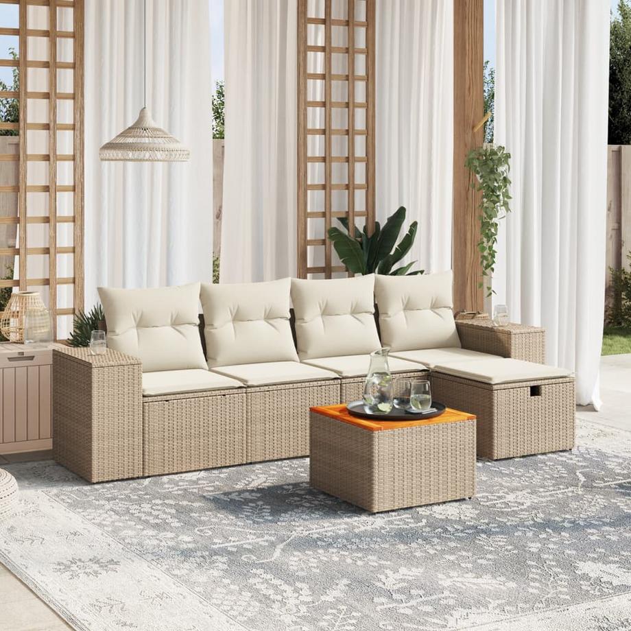 VidaXL set divano da giardino Polirattan  