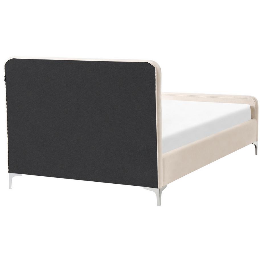 Beliani Lit avec sommier en Velours  LUNAN  