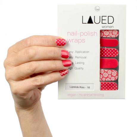 LAUED  vegane Nagelfolien solid red Lipstick Kiss 