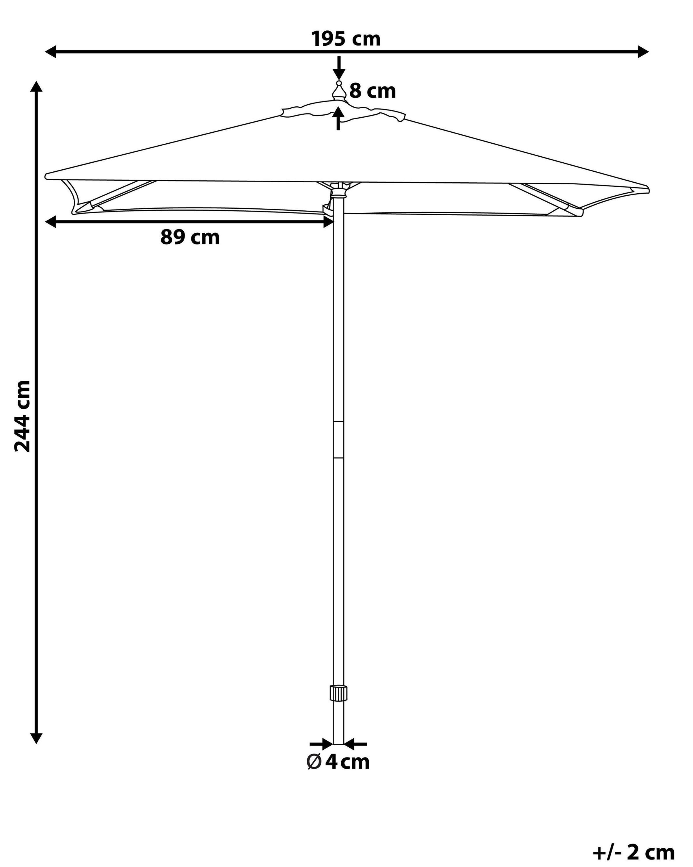 Beliani Parasol de jardin en Tissu FLAMENCO  