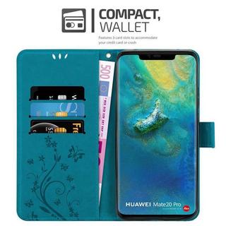 Cadorabo  Housse compatible avec Huawei MATE 20 PRO - Coque de protection au design floral avec fermeture magnétique, fonction de support et emplacements pour cartes 