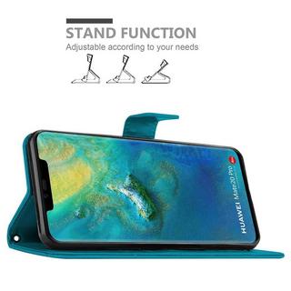 Cadorabo  Housse compatible avec Huawei MATE 20 PRO - Coque de protection au design floral avec fermeture magnétique, fonction de support et emplacements pour cartes 