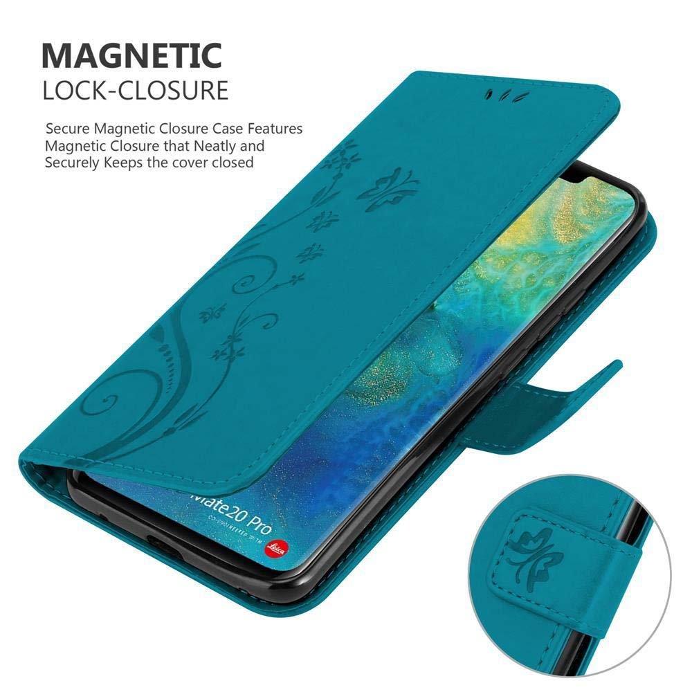 Cadorabo  Housse compatible avec Huawei MATE 20 PRO - Coque de protection au design floral avec fermeture magnétique, fonction de support et emplacements pour cartes 