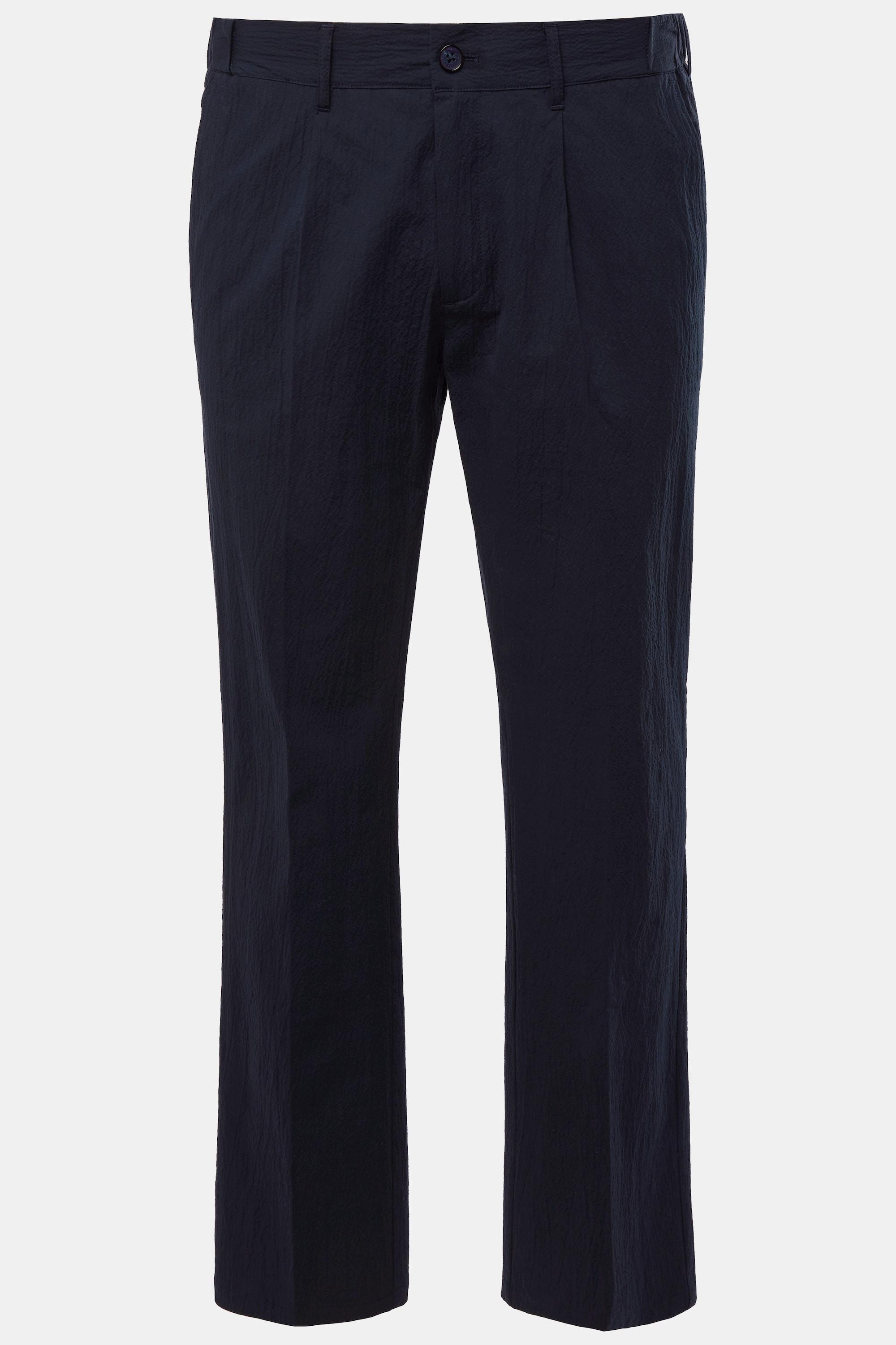 JP1880  Pantalon en seersucker, taille élastique, coupe Regular Fit - jusqu'à la taille 74 