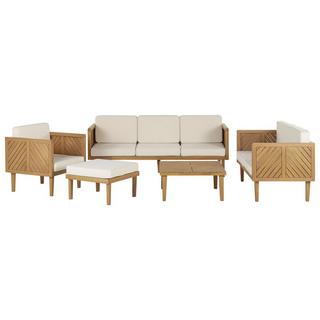 Beliani 3-Sitzer Sofa mit Sesseln aus Akazienholz Modern BARATTI  