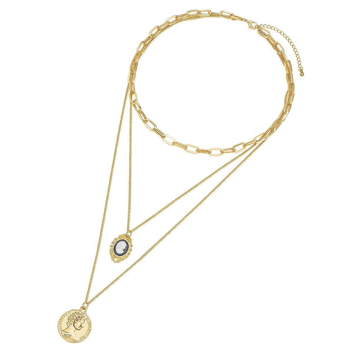 Lulu & Jane  Femme Chaîne Médaillon/pièce de monnaie 