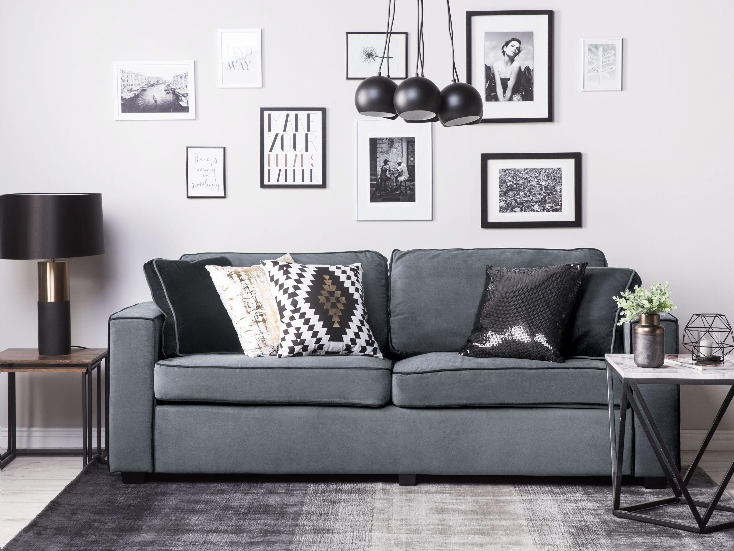 Beliani 3 Sitzer Sofa aus Samtstoff Modern FALUN  