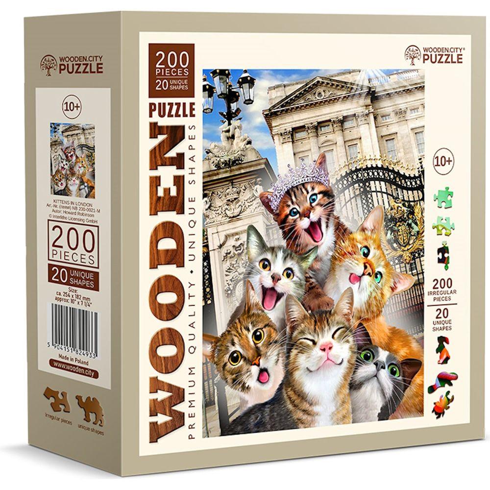 Wooden City  Puzzle Kittens in London M (200Teile) 