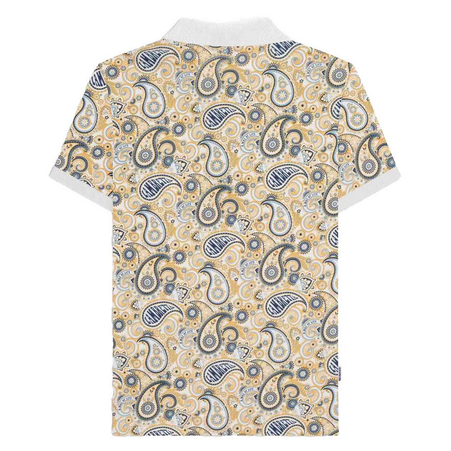 Lambretta  Ss25 Maglietta Polo Paisley Con Marchio 