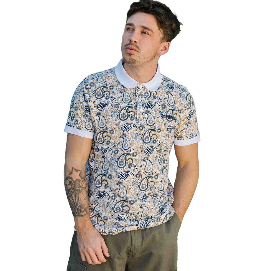 Lambretta  Ss25 Maglietta Polo Paisley Con Marchio 