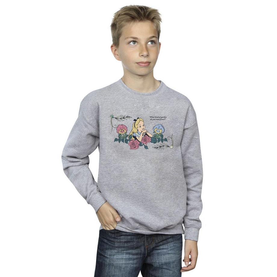 Disney  Alice In Wonderland What Kind Of Garden Sweatshirt 