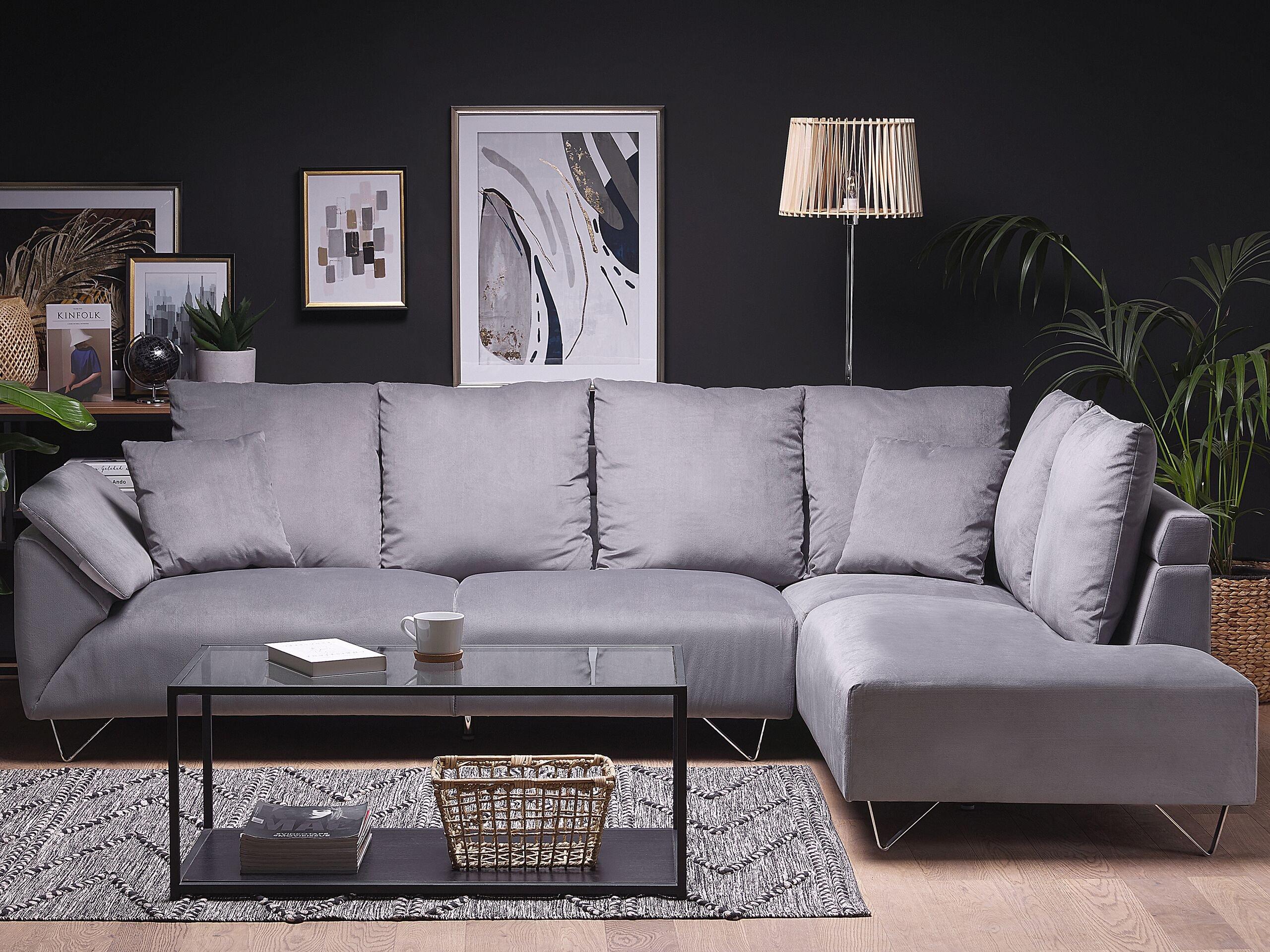 Beliani Ecksofa aus Cord Modern LUNNER  