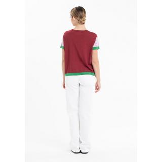 Studio Cashmere8  T shirt col rond manches courtes tricolore 2 fils ultrafin en cachemire et laine KELLY 7 