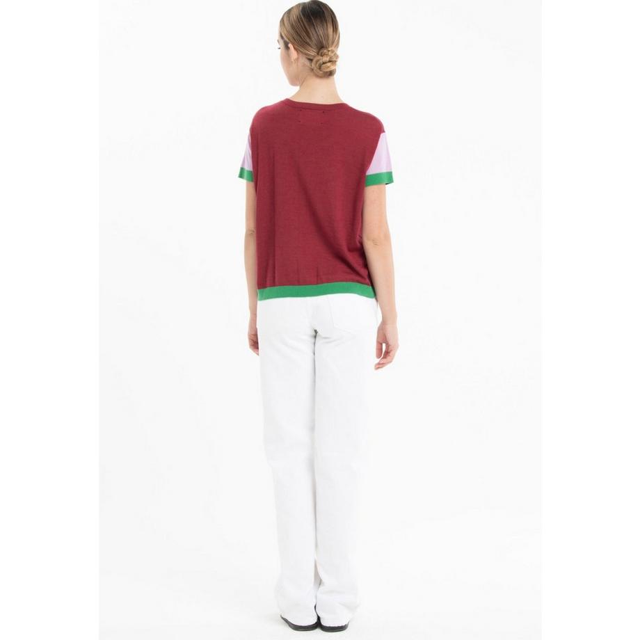 Studio Cashmere8 KELLY 7 Tricolore Col Rond Manches Courtes T-Shirt  