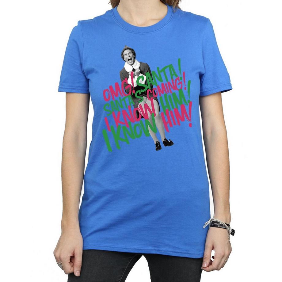Elf T-Shirt Imprimé Graphique Santa's Coming  