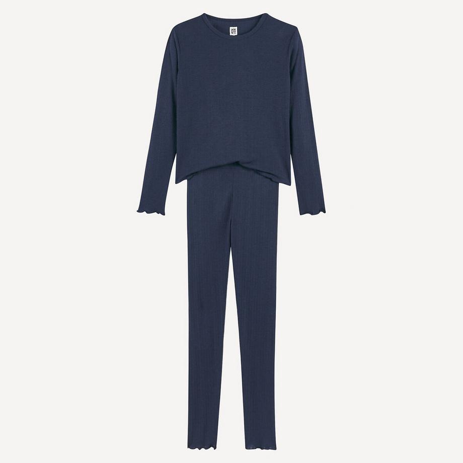 Pyjama manches longues en maille pointelle