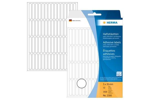 HERMA HERMA Etiketten 5×35mm 2300 weiss 1920 Stück  