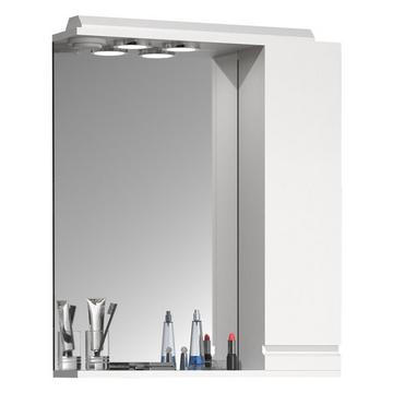 Badspiegel Wandspiegel Breite 60 cm Hängespiegel Spiegelschrank Badezimmer Drehtür grifflos Beleuchtung Silora L