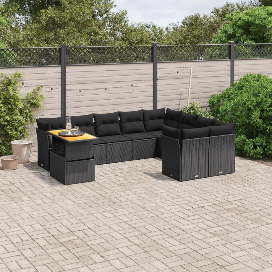 VidaXL set divano da giardino Polirattan  