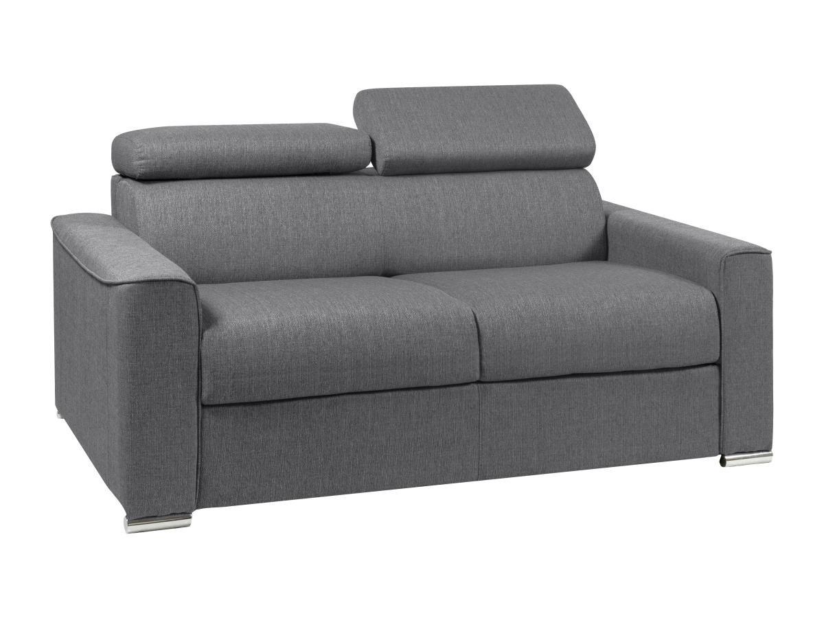 LINEA SOFA Schlafsofa 2-Sitzer - Liegefläche: 120 cm - Matratzenhöhe: 22 cm mit Memory Schaum - Stoff - Grau - VIZIR  