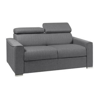 LINEA SOFA Schlafsofa 2-Sitzer - Liegefläche: 120 cm - Matratzenhöhe: 22 cm mit Memory Schaum - Stoff - Grau - VIZIR  
