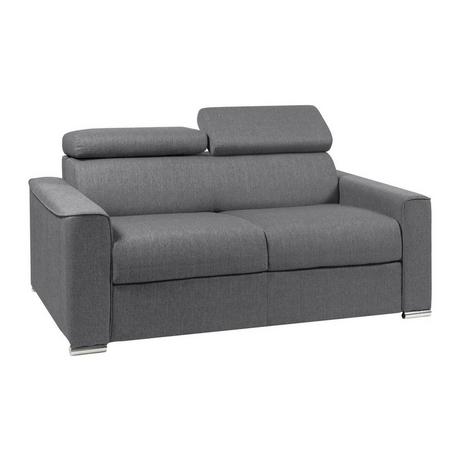 LINEA SOFA Schlafsofa 2-Sitzer - Liegefläche: 120 cm - Matratzenhöhe: 22 cm mit Memory Schaum - Stoff - Grau - VIZIR  