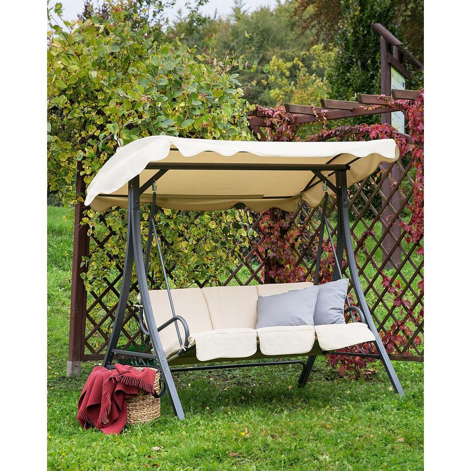 Beliani Hollywoodschaukel aus Stahl Klassisch GARBO  