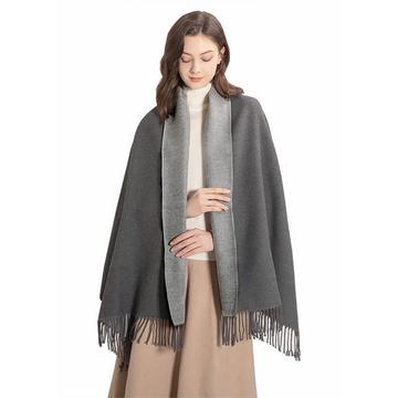 Echarpe en cachemire surdimensionnée pashmina grandes écharpes chaudes enveloppes 2 tons pour l'automne hiver