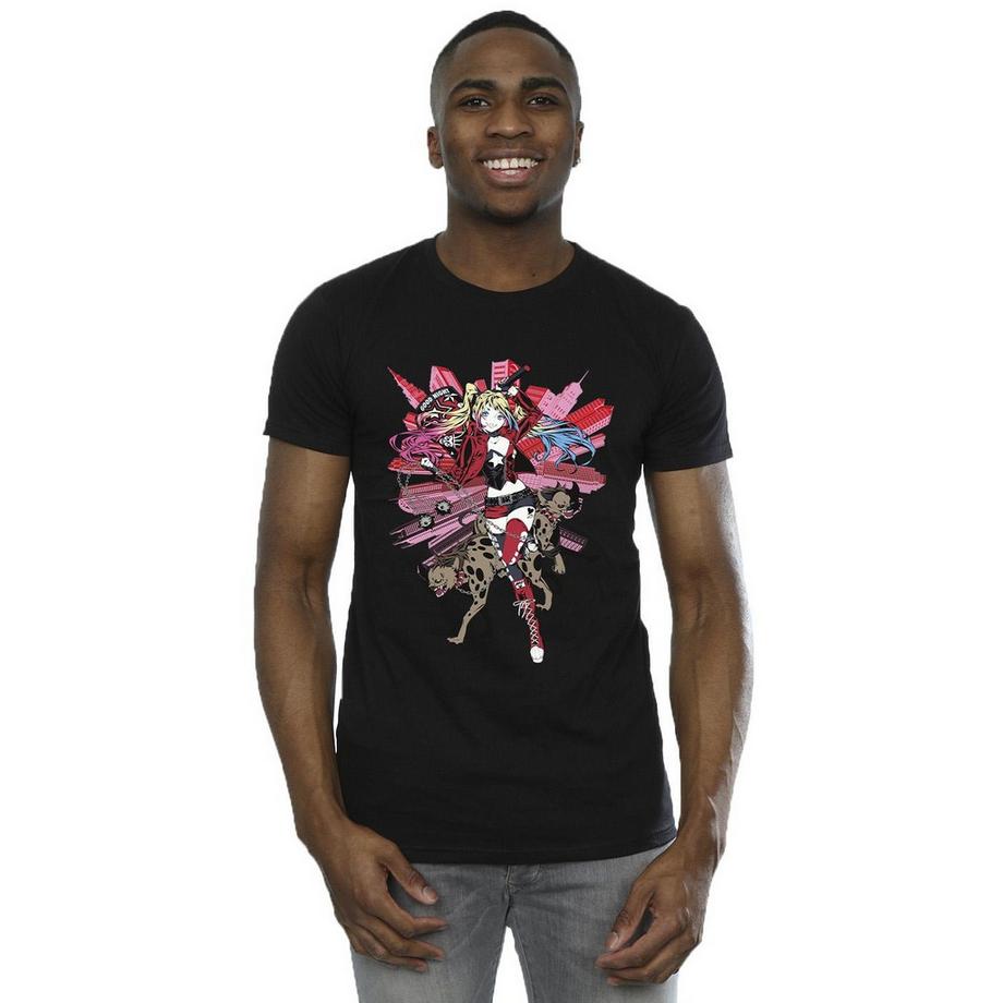 DC COMICS Harley Quinn Anime Style Bedrucktes T-Shirt  