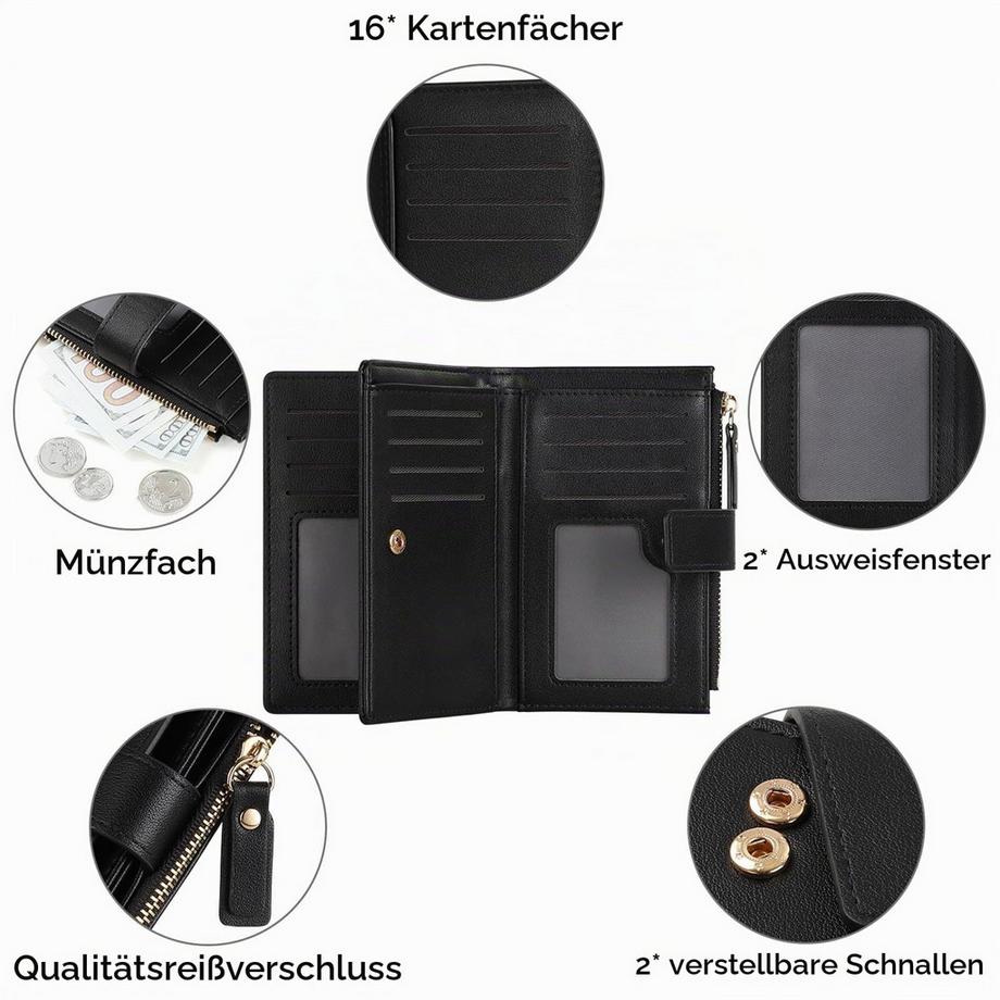 Only-bags.store  Geldbörse Leder Geldbörse klein RFID-Schutz 