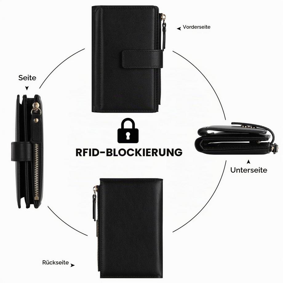 Only-bags.store  Geldbörse Leder Geldbörse klein RFID-Schutz 